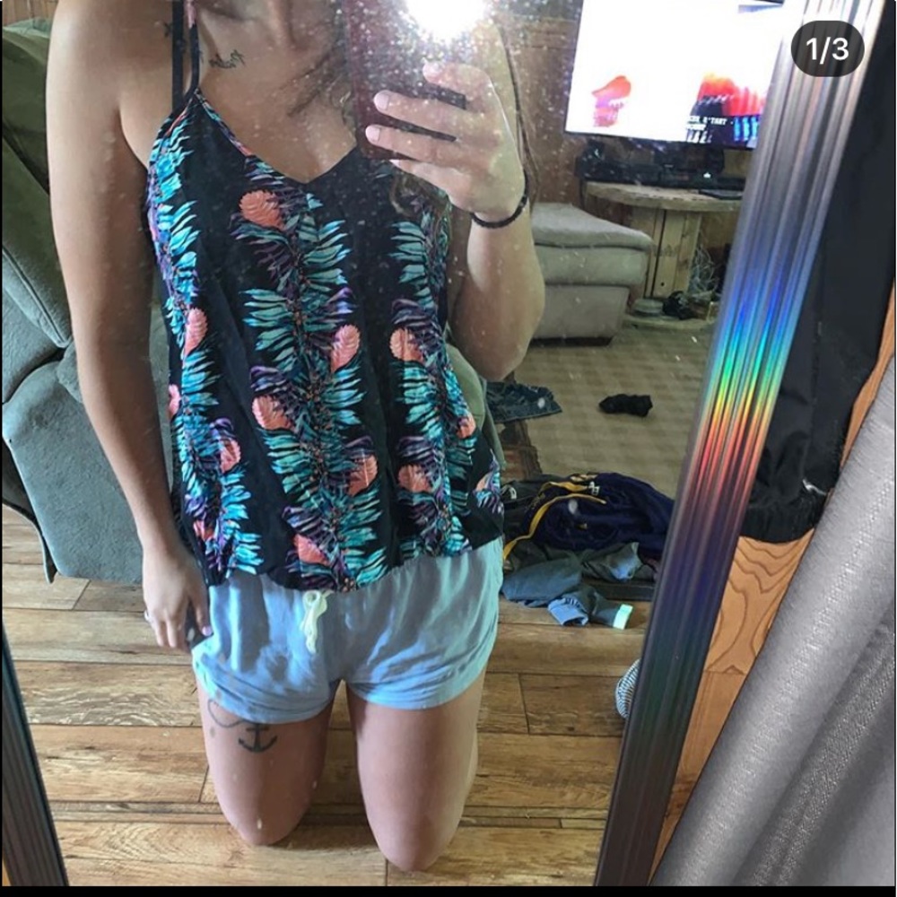 Cute and flowy tropical tank top